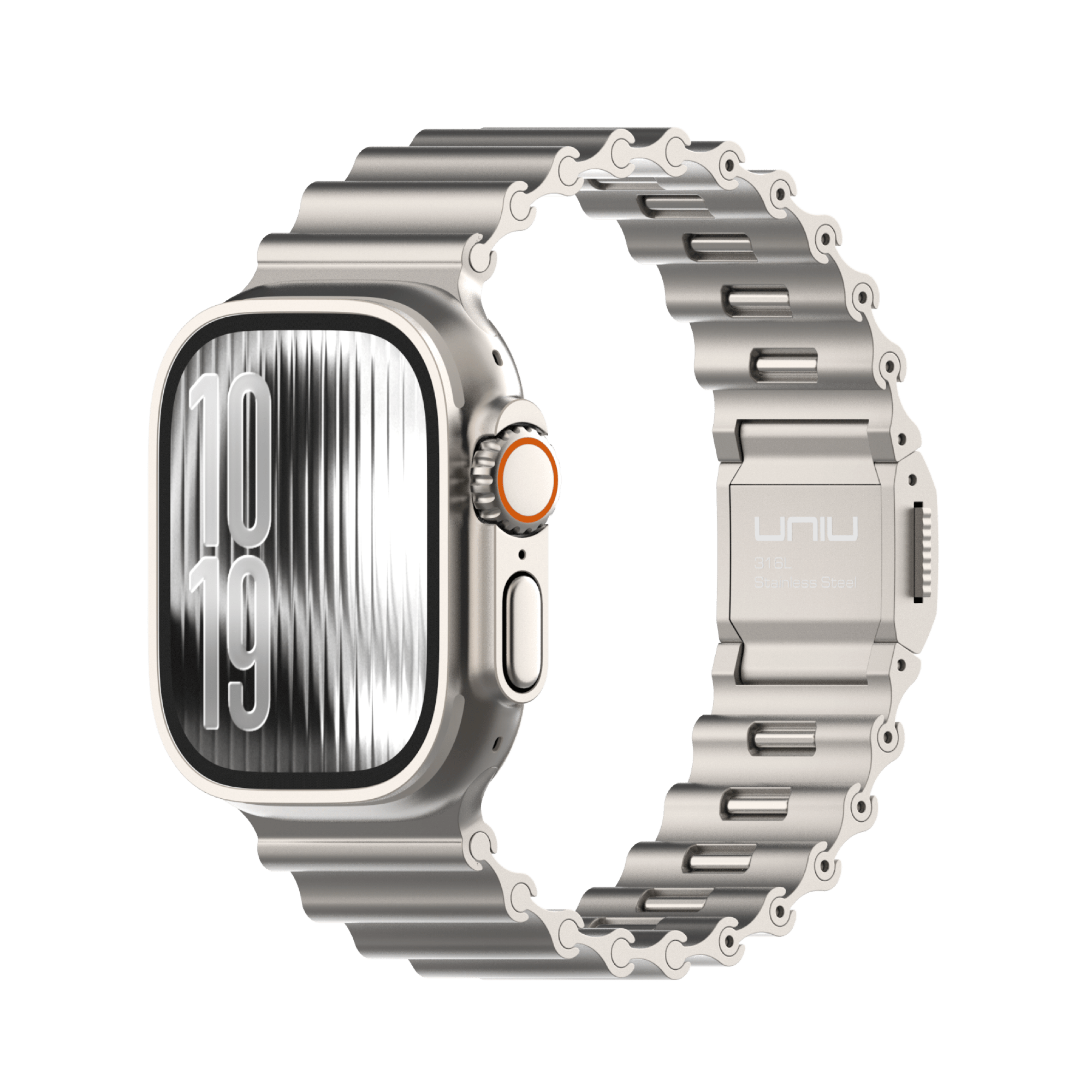 Apple Watch 金屬錶帶 UNIU Ocean 海洋金屬錶帶 (原鈦色)