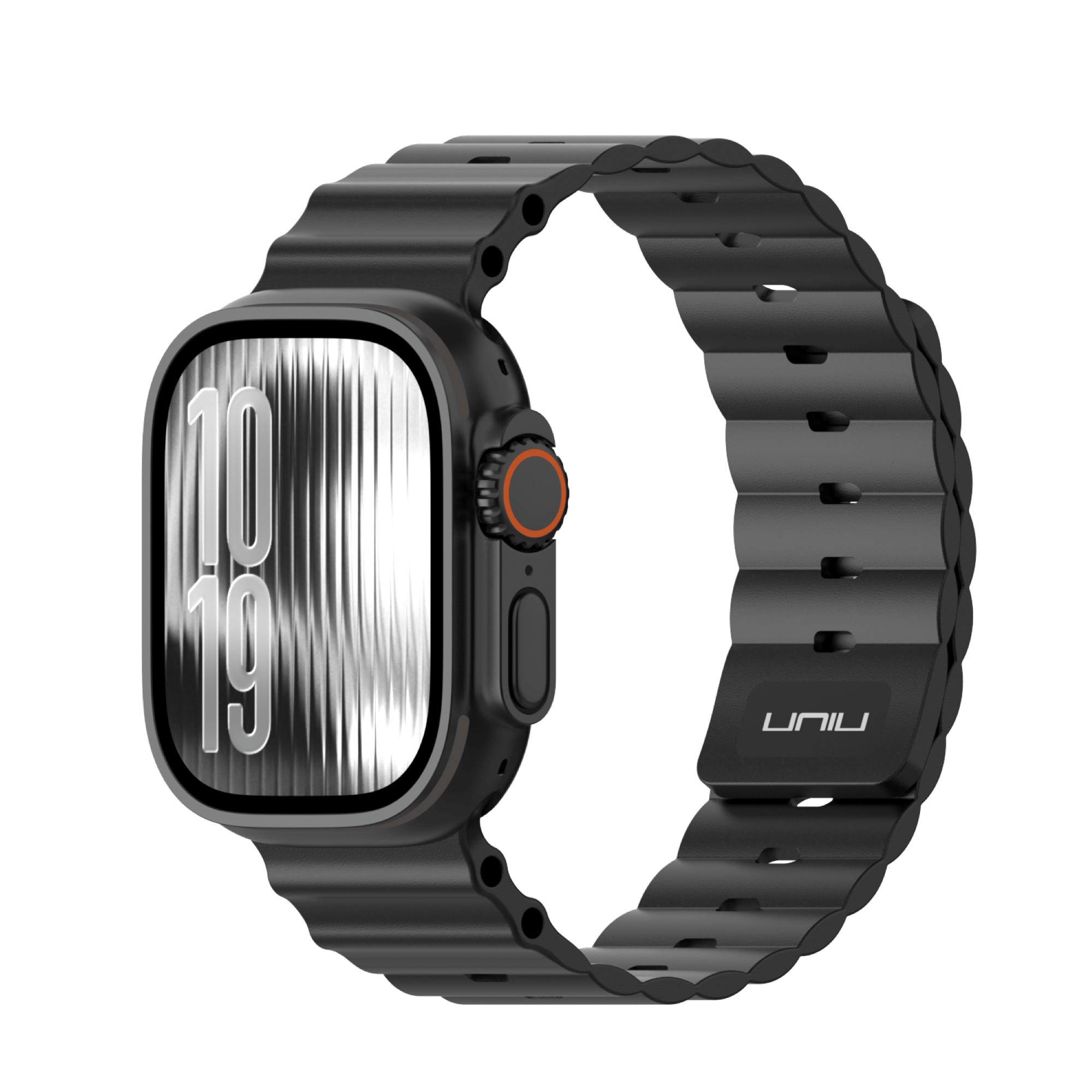 UNIU® Ocean Flux 海洋運動錶帶 曜石黑 Apple Watch 錶帶產品展示圖