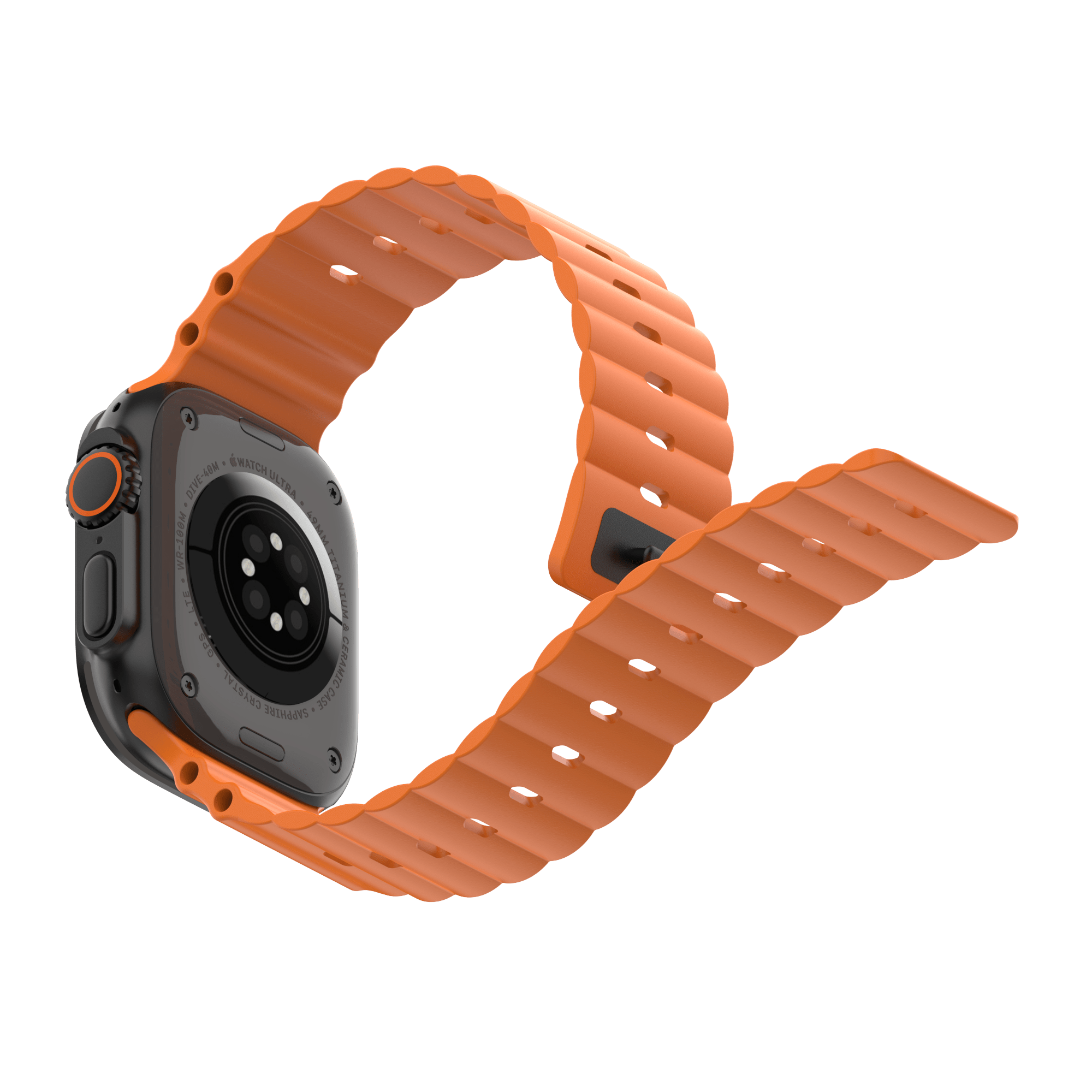 Ocean Flux 海洋運動錶帶 Apple Watch 運動錶帶 熔岩橘