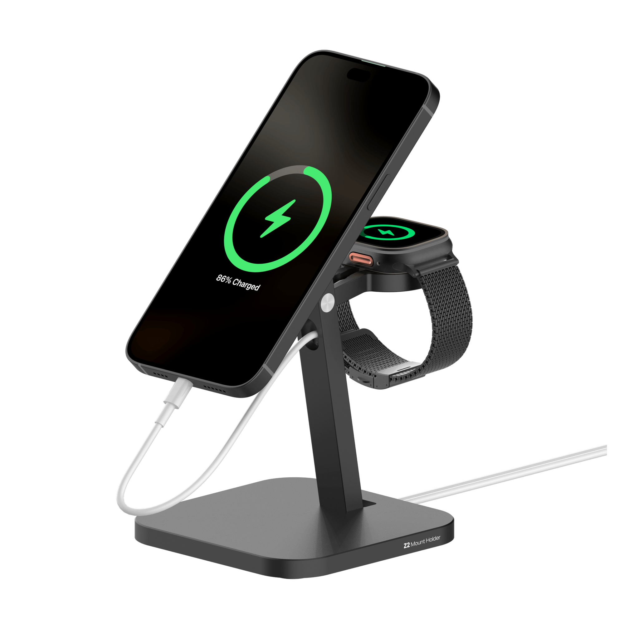 MagSafe 充電支架 UNIU Z2 桌面充電整合支架 太空黑 - UNIU 官方網站
