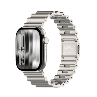 Apple Watch 金屬錶帶 UNIU Ocean 海洋金屬錶帶 (原鈦色)