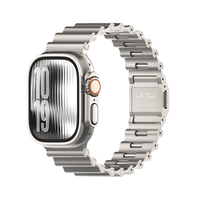 Apple Watch 金屬錶帶 UNIU Ocean 海洋金屬錶帶 (原鈦色)
