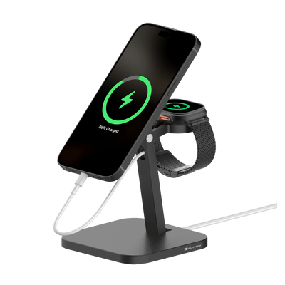 MagSafe 充電支架 UNIU Z2 桌面充電整合支架 太空黑 - UNIU 官方網站